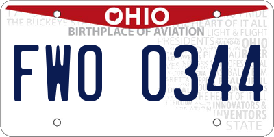 OH license plate FWO0344