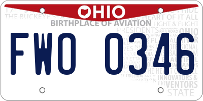 OH license plate FWO0346