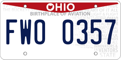 OH license plate FWO0357