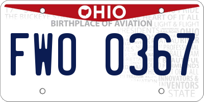 OH license plate FWO0367