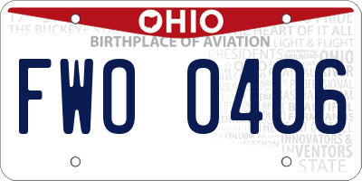OH license plate FWO0406