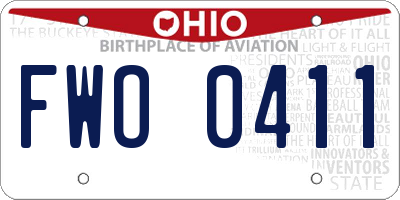 OH license plate FWO0411