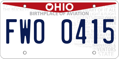 OH license plate FWO0415