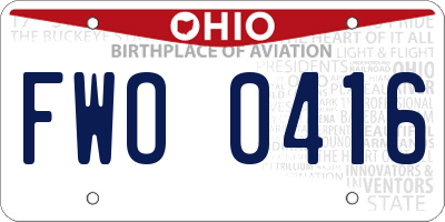 OH license plate FWO0416