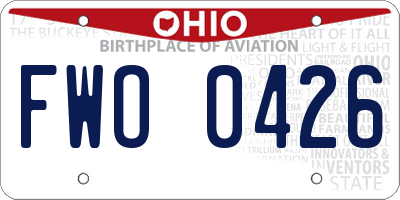 OH license plate FWO0426