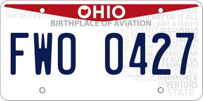 OH license plate FWO0427