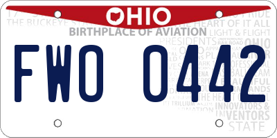 OH license plate FWO0442