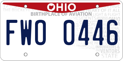OH license plate FWO0446
