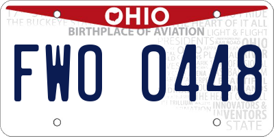 OH license plate FWO0448