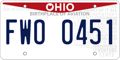 OH license plate FWO0451