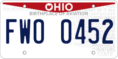 OH license plate FWO0452