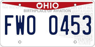OH license plate FWO0453