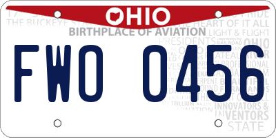 OH license plate FWO0456