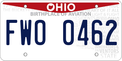 OH license plate FWO0462