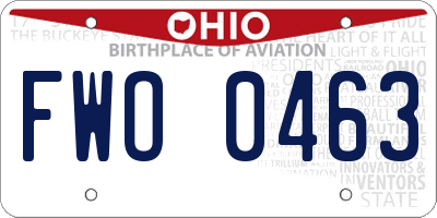 OH license plate FWO0463