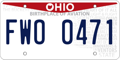 OH license plate FWO0471