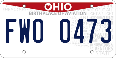 OH license plate FWO0473