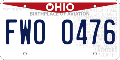 OH license plate FWO0476