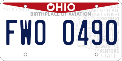 OH license plate FWO0490