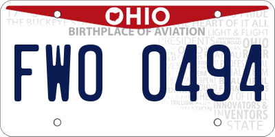 OH license plate FWO0494