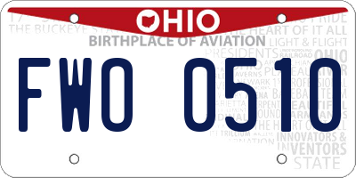 OH license plate FWO0510