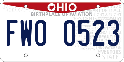 OH license plate FWO0523
