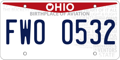 OH license plate FWO0532