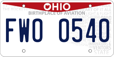 OH license plate FWO0540