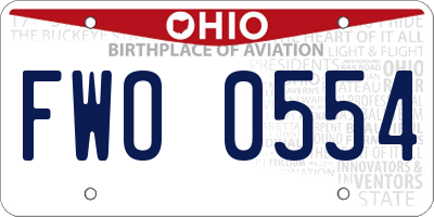 OH license plate FWO0554