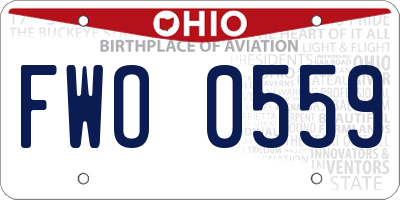 OH license plate FWO0559