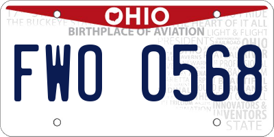 OH license plate FWO0568
