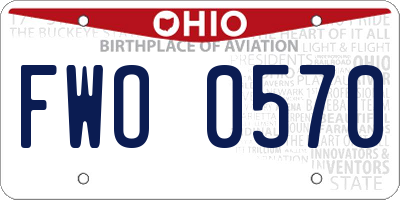 OH license plate FWO0570