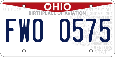 OH license plate FWO0575
