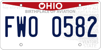 OH license plate FWO0582