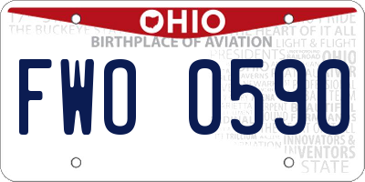 OH license plate FWO0590