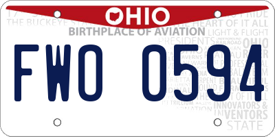 OH license plate FWO0594