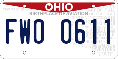 OH license plate FWO0611
