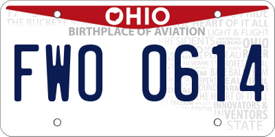 OH license plate FWO0614