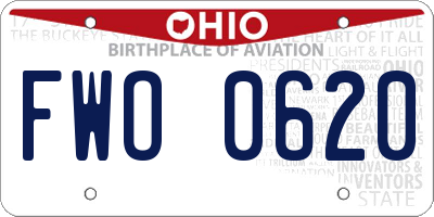 OH license plate FWO0620