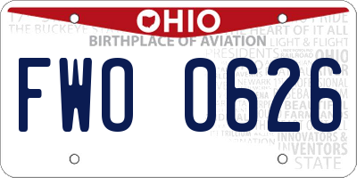 OH license plate FWO0626