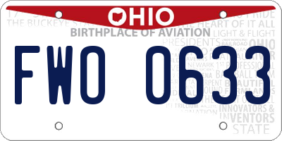 OH license plate FWO0633