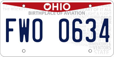 OH license plate FWO0634