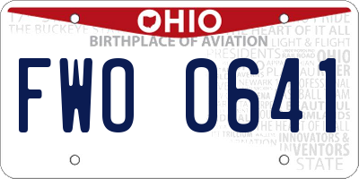 OH license plate FWO0641