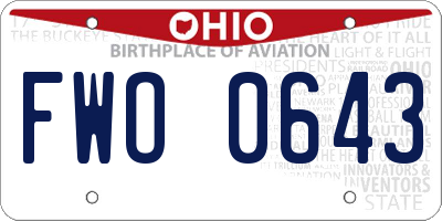 OH license plate FWO0643