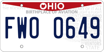 OH license plate FWO0649