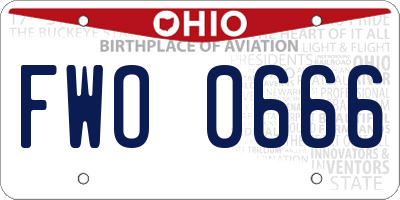OH license plate FWO0666
