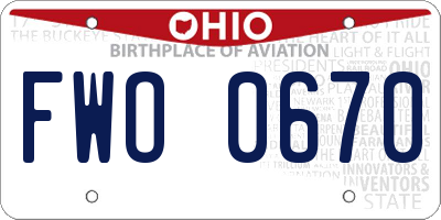 OH license plate FWO0670