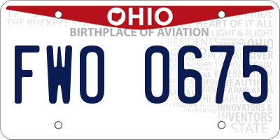 OH license plate FWO0675