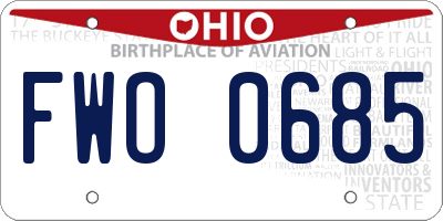 OH license plate FWO0685