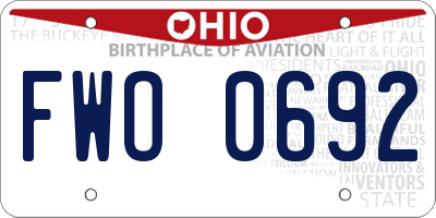 OH license plate FWO0692